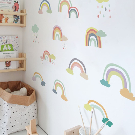Naklejka na ścianę z motywem tęczy do dziecięcego pokoju 12sztuk