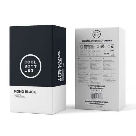 Cool Bottles Kubek termiczny 550 ml Mono Black