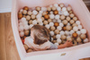 MeowBaby® Suchy Basen z Piłeczkami 200 szt Kwadratowy, pudrowy róż
