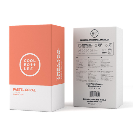 Cool Bottles Kubek termiczny 550 ml Pastel Coral