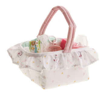Koszyczek biały z akcesoriami dla lalki Antonio Juan 92108
