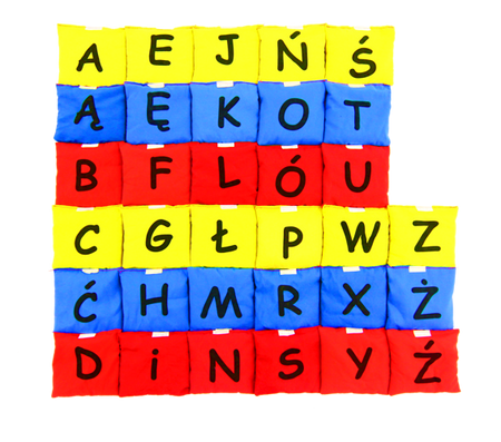 Woreczki gimnastyczne Akson Kolorowy Alfabet ZESTAW LITEREK 3 KOLORY