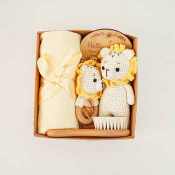 Zestaw prezentowy dla noworodka Lew - Wyprawka - Baby Box - Baby Shower