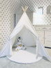 Namiot Tipi biały do zabawy dla dziecka z pomponami