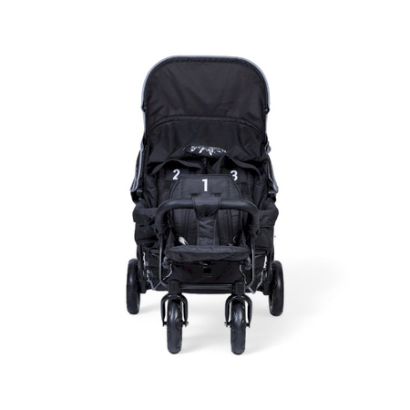 Childhome Wózek trzyosobowy Triplet Black