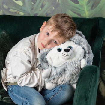 Pies Husky Poduszka i pluszowy ogrzewacz do dłoni Cozy Noxxiez HW702