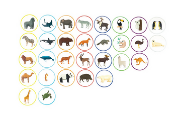 Zestaw edukacyjny do chusty Zwierzęta AKSON 30 szt.