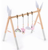 Stojak edukacyjny różowy, Baby Gym, drewniana siłownia, dla dziewczynki