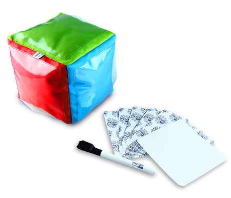 Zestaw Kostka Edukacyjna z kieszeniami MIĘKKA+ karty + pisak