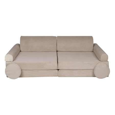 Sztruksowa Sofa dziecięca Premium, Ecru