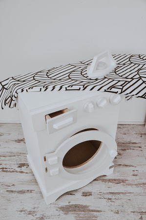 Realistyczna i solidna pralka zabawkowa z drewna,bezpieczne zabawki z atestem