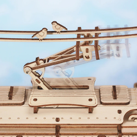 ROBOTIME Drewniane Puzzle 3D DIY - Klasyczny Tramwaj