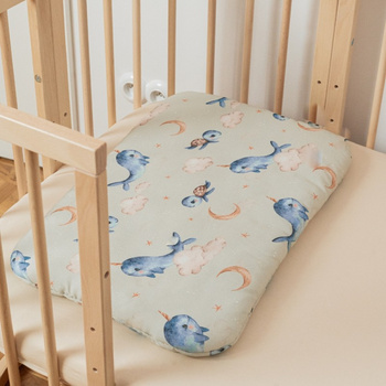 Bambusowa poduszka dziecięca 60x40 Wieloryby
