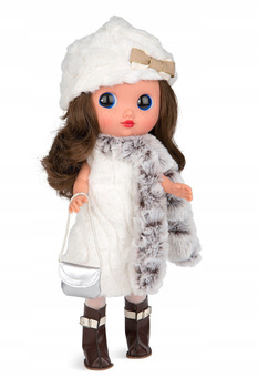 Munecas Arias lalka Dunya 38 cm – biała sukienka