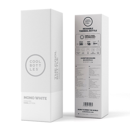 Cool Bottles Butelka termiczna 750 ml Mono White