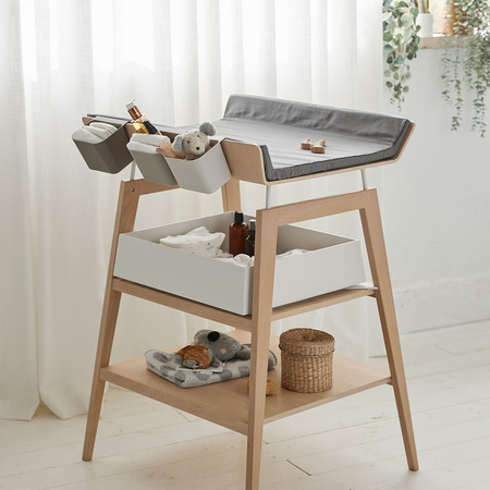 Leander - Pokrowiec na poduszkę do przewijaka Linea™, Cool grey Organic