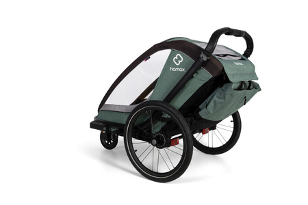 Hamax - Przyczepka rowerowa COCOON, podwójna - Green/black