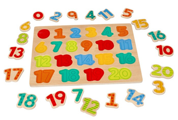 Nowe drewniane puzzle cyferki - układanka