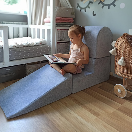 MeowBaby® Piankowy Zestaw do Zabawy z basenem i 200 piłeczkami do wyboru, Jasnoszary