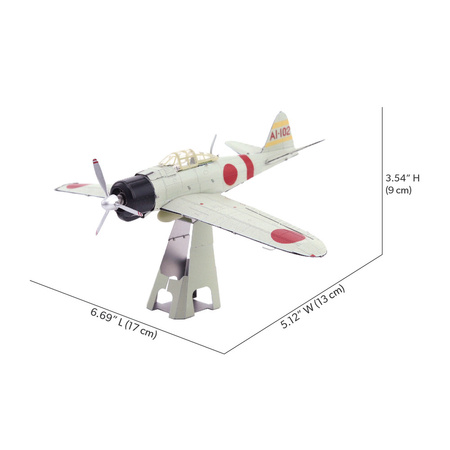 Piececool Puzzle Metalowe Model 3D - Samolot Mitsubishi A6M Zero