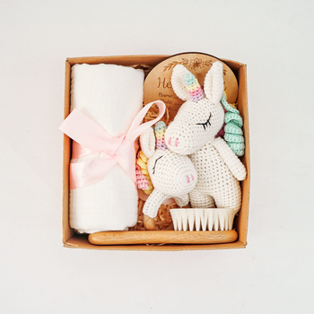 Zestaw prezentowy dla noworodka Jednorożec - Wyprawka - Baby Box - Baby Shower