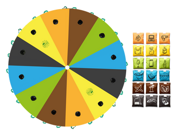 Zestaw Chusta Edukacyjna Recykling Plus Elektrośmieci AKSON 3m + 18 woreczków