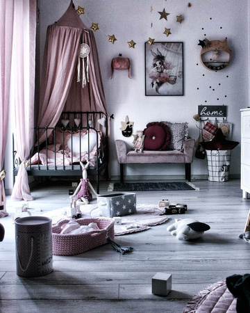 Baldachim z lnu brudny róż