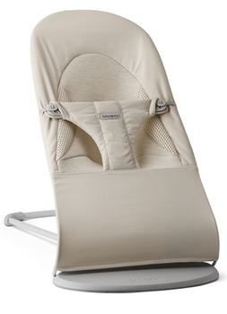 BABYBJORN - leżaczek BALANCE SOFT WOVEN/JERSEY Tri Fabric, Jasny Beż