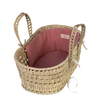 Różowy kosz Mojżesza z pościelą Asi 3999743
