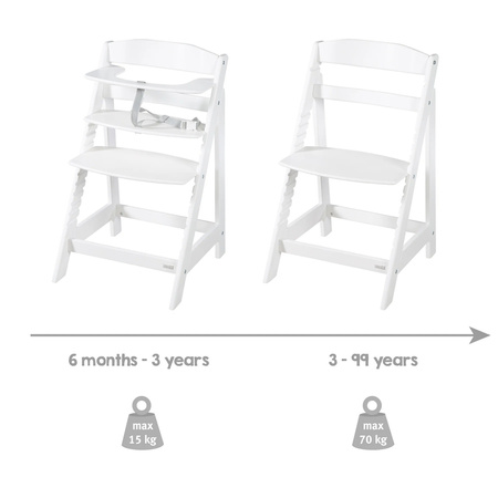 Roba drewniane krzesełko Sit Up Flex białe