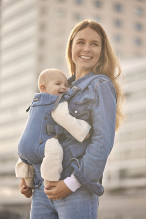 BABYBJORN - nosidełko Harmony, Woven Niebieski melanż