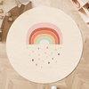 Okrągły Dywanik Tęcza z matą antypoślizgową do pokoju dziecka 100x100