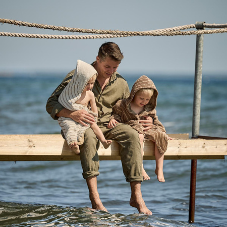 LEANDER - ręcznik z kapturem, Woodland, Mocca