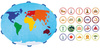 Zestaw Mata Edukacyjna Mapa Świata Zabytki 20 rzepów