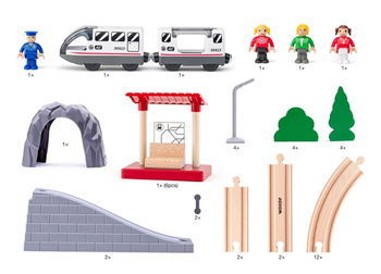 Ósemka - drewniana kolejka z mostem 45 elem.