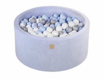 Basen okrągły velvet 40cm baby blue + 300 piłek: białe, baby blue, szare