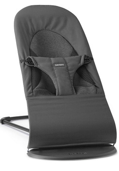 BABYBJORN - leżaczek BALANCE SOFT WOVEN/JERSEY Tri Fabric, Ciemny Szary