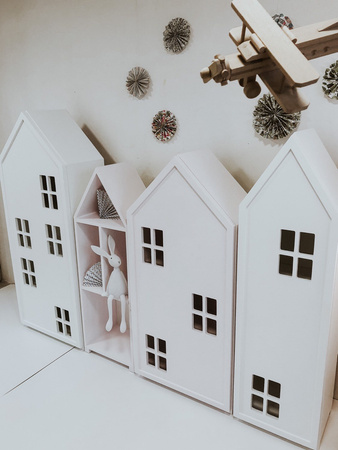 Meble dziecięce w ksztalcie domków z drewna Miasto