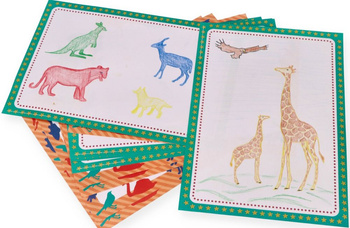 Szablony dzikie zwierzęta - zestaw z kredkami