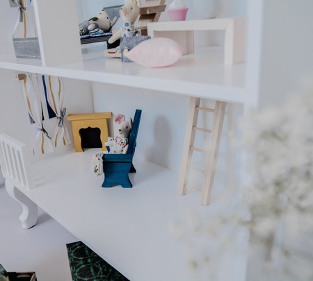 Mini mebelki dla lalek z drewna, do domku myszek