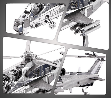 Piececool Puzzle Metalowe Model 3D - Helikopter WUZHI-10