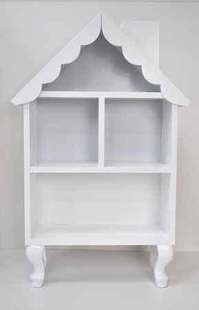 Mały domek dla lalek z motywem kwiatów,na nóżkach ludwik z ozdobnym dachem