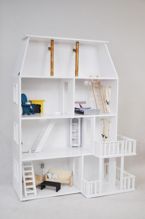 Przepiękny unikatowy domek dla lalek, duży z poddaszem, Elizabeth We made it