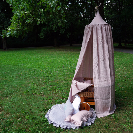 Baldachim z lnu brudny róż