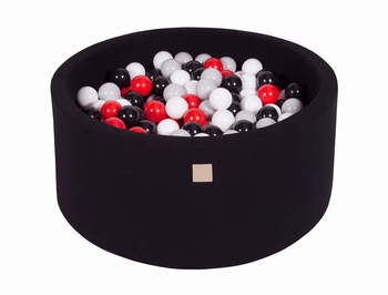 MeowBaby® Suchy Basen 90x40cm z 300 piłkami, Czarny: czarne, szare, czerwone, białe