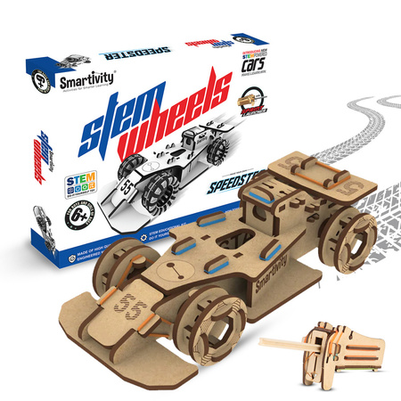 Smartivity Drewniane Mechaniczne Puzzle 3D - Wyścigówka Speedster