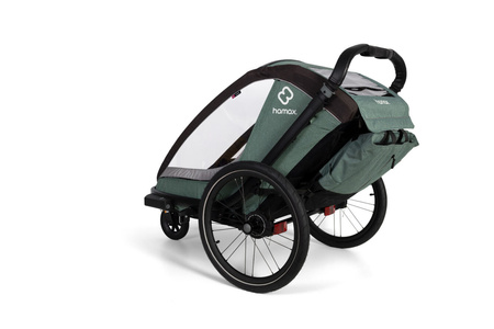 Hamax - Przyczepka rowerowa COCOON, podwójna - Green/black