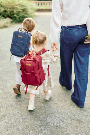 Childhome Plecak dziecięcy Mini Club Signature Urban Burgundy