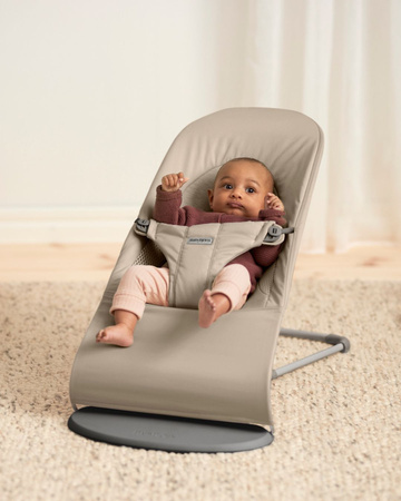 BABYBJORN - leżaczek BALANCE SOFT WOVEN/JERSEY Tri Fabric, Piaskowoszary