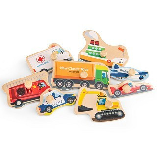 New Classic Toys drewniane puzzle transport 8 elementów